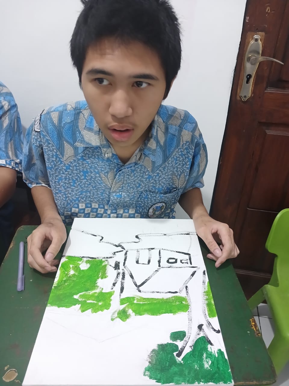Melukis mandiri diatas kanvas